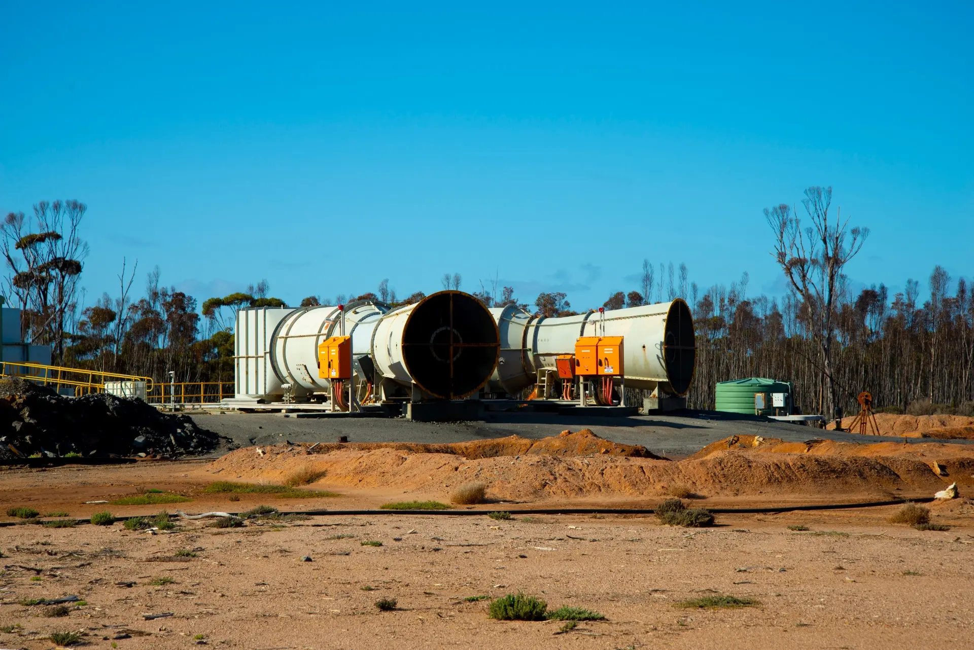 Surface ventilation fan installation at a mine site.